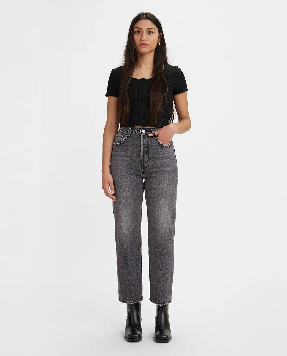 

Женские прямые джинсы Ribcage до щиколотки Levi's, черный