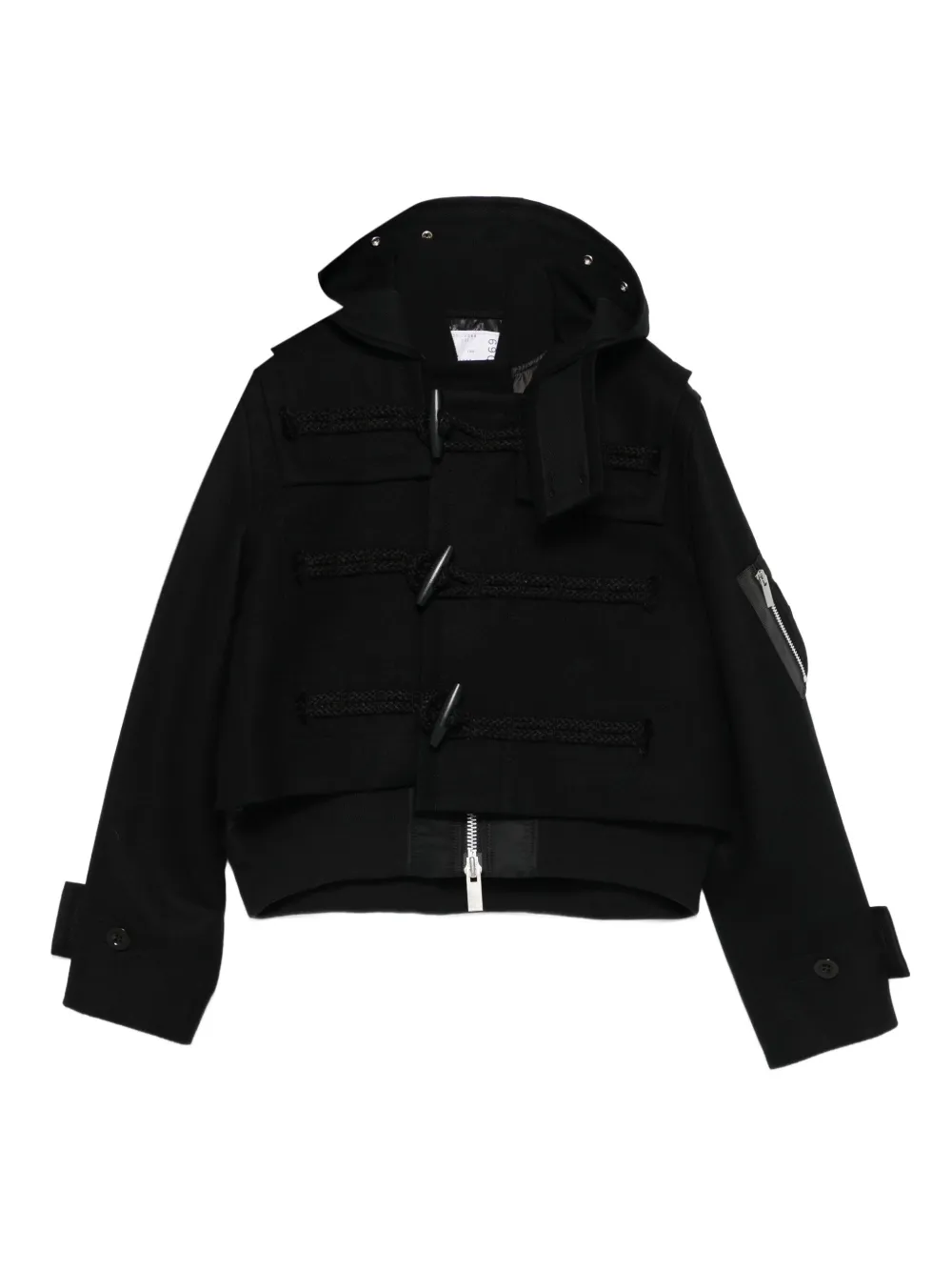 

Куртка с капюшоном и застежкой-тогл SACAI, черный