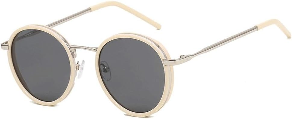 

Винтажные круглые солнцезащитные очки MUTYNE, новые, роскошные, модные, в стиле ретро, ​​для вождения, для мужчин и женщин, очки с защитой от УФ-излучения UV400, White Grey