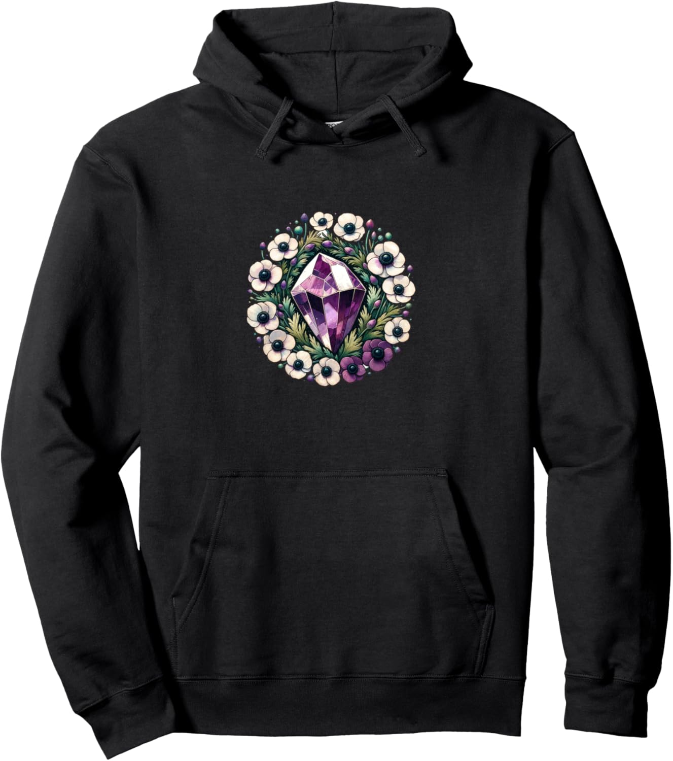 

Худи с изображением ведьмы из аметистового кристалла Gems Violet Bubb, черный