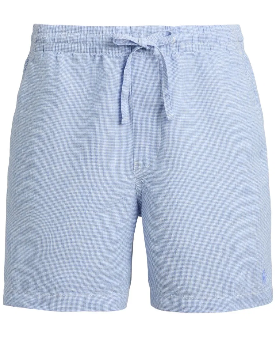 Мужские льняные шорты Polo Prepster Polo Ralph Lauren, 655B Cabana Blue White — фото 4