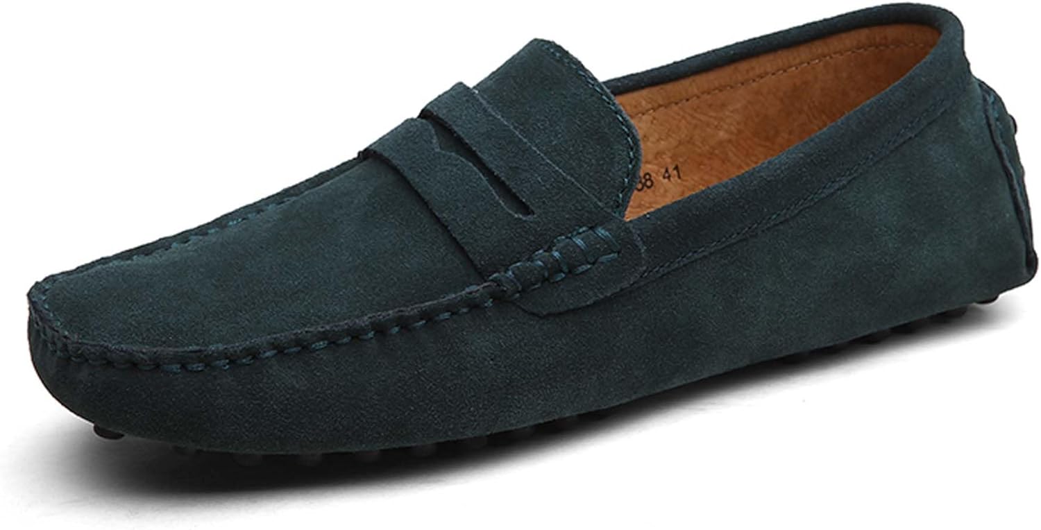 

Мужские лоферы Penny из модной замши для бизнеса, офиса, формальной одежды, свадеб, банкетов, униформы, слипоны из кожи, нескользящие обувь для ходьбы, вождения и прогулок на лодке, больших размеров Generic, зеленый