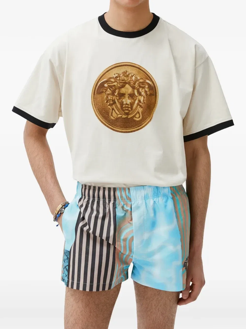 Купальные шорты с принтом Versace, синий — фото 2