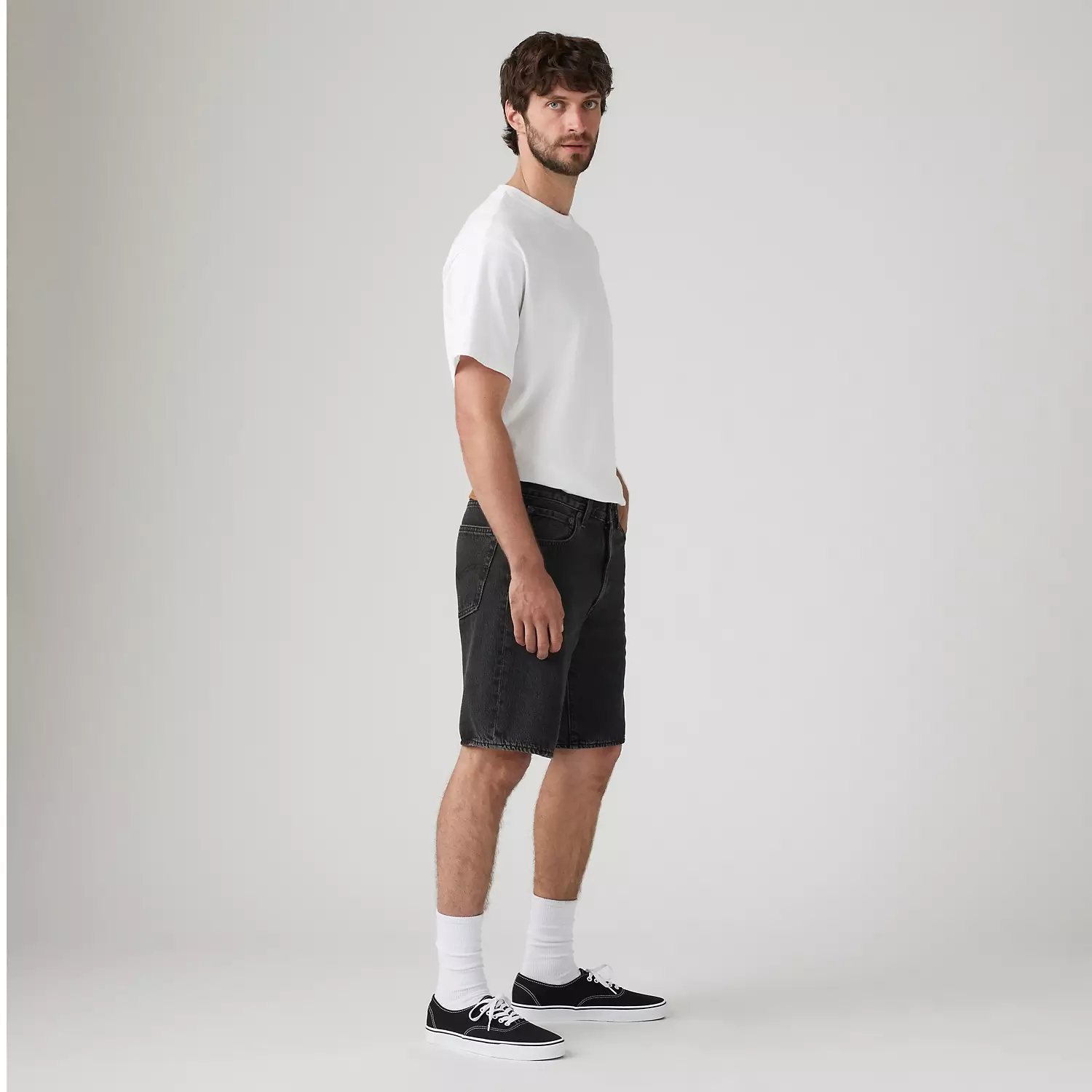 454 Мужские шорты свободного покроя 10 дюймов Levi's, цвет Just Business Shorts - Black — фото 4