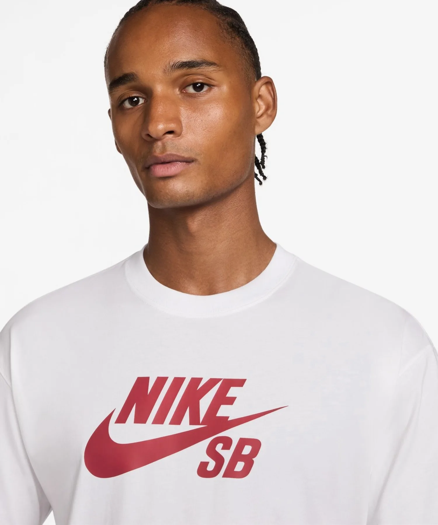 Мужская футболка Nike SB Logo с кулиркой белая — фото 2