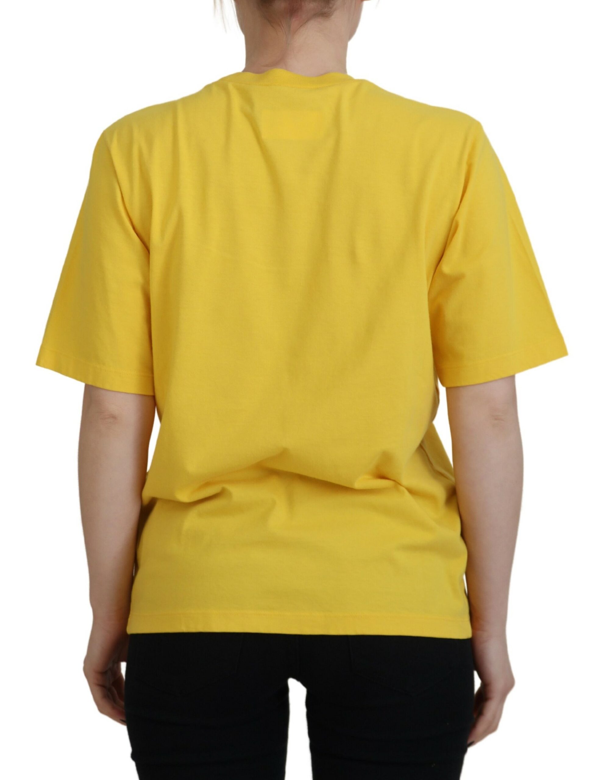 Футболка с круглым вырезом и принтом желтого логотипа из хлопка Easy Tee Dsquared2 — фото 3