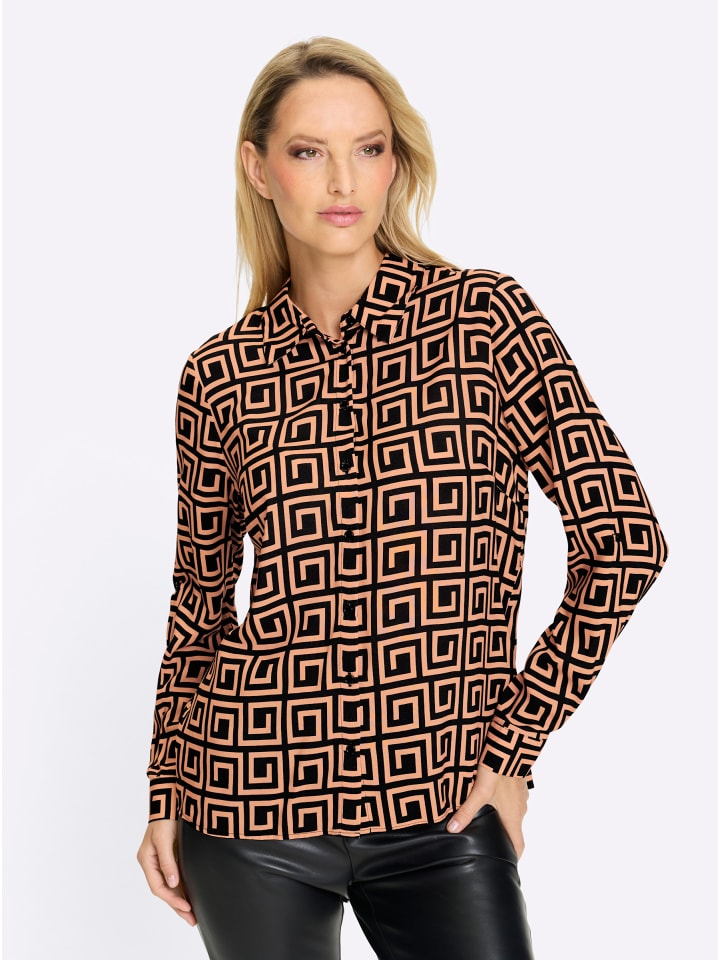 

Блузка с принтом верблюжьего и черного цветов. Heine