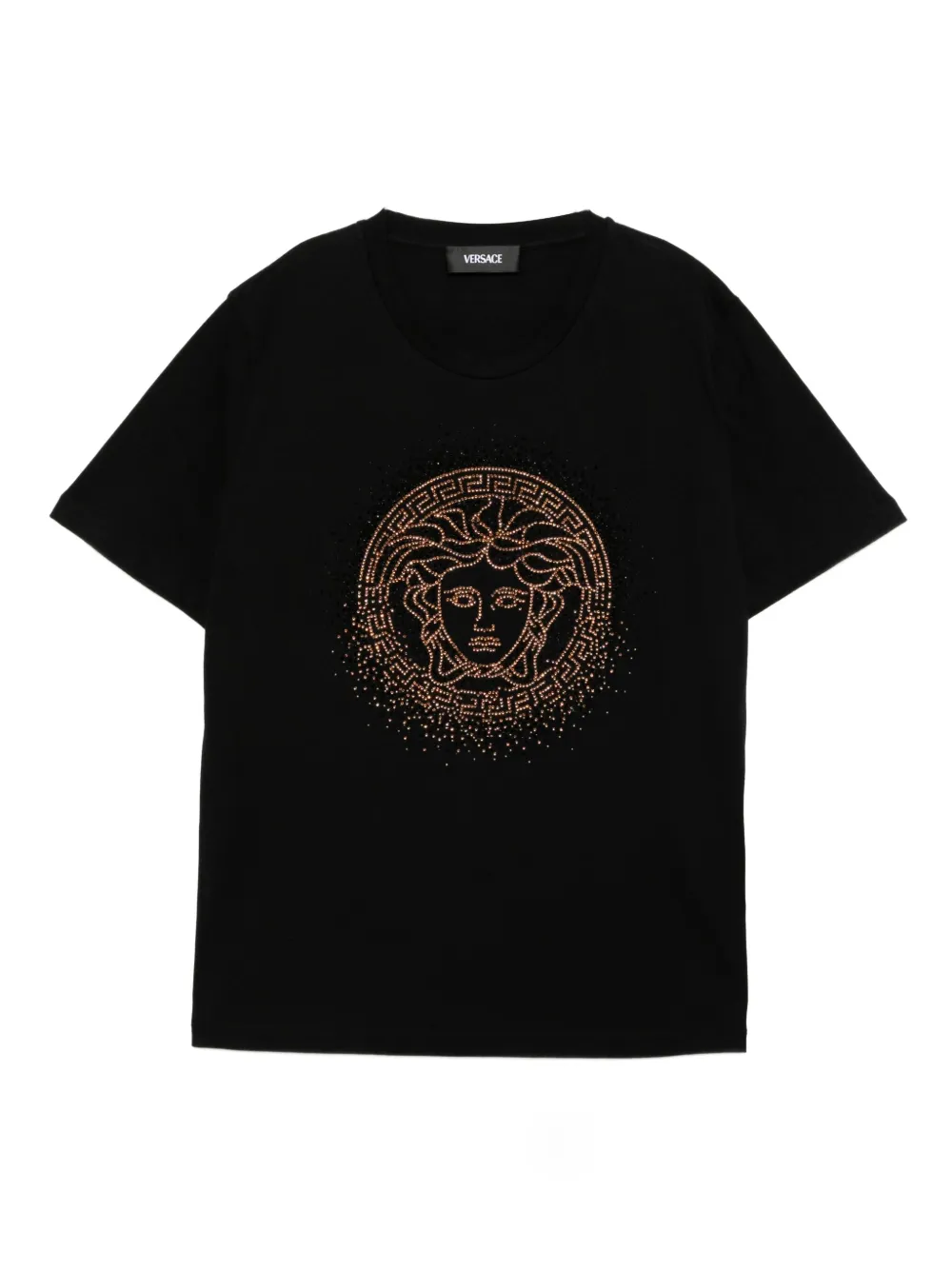 

Футболка с декором Medusa Versace Kids, черный