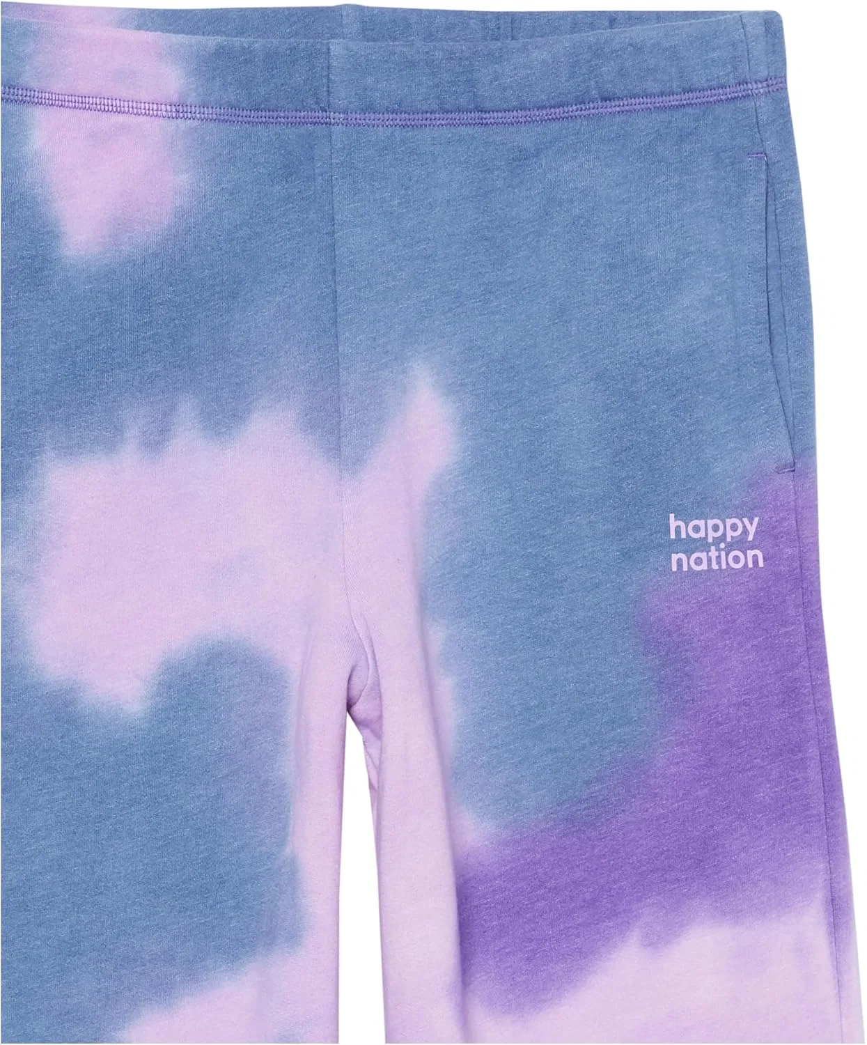 Спортивные штаны Happy Nation Girls' Happy Nation Wide Leg, Optic White Multi Tie Dye — фото 2
