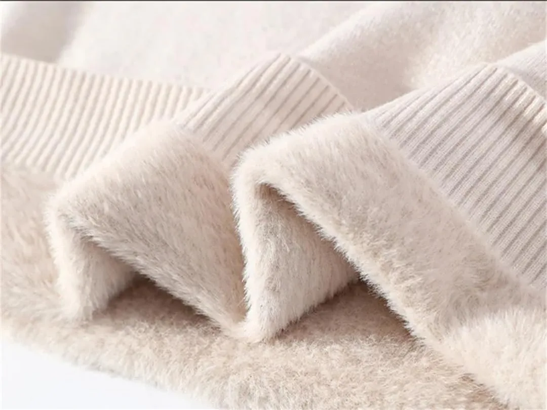 Мужской зимний водолазный свитер Solid Color Warm Fleece Slim Knitted — фото 3