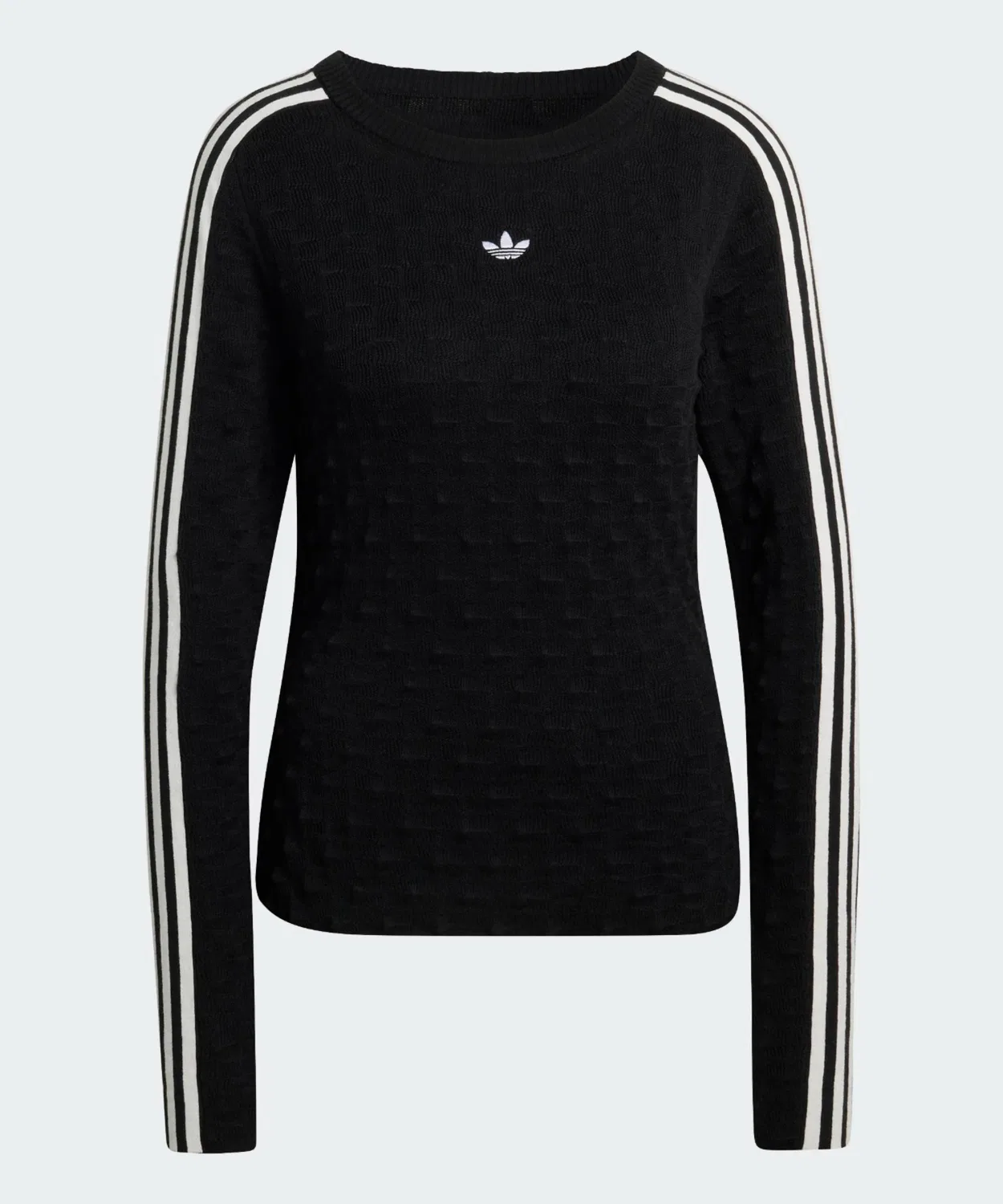 Свитшот adidas Slim LS TEE с рельефным трикотажем, чёрный