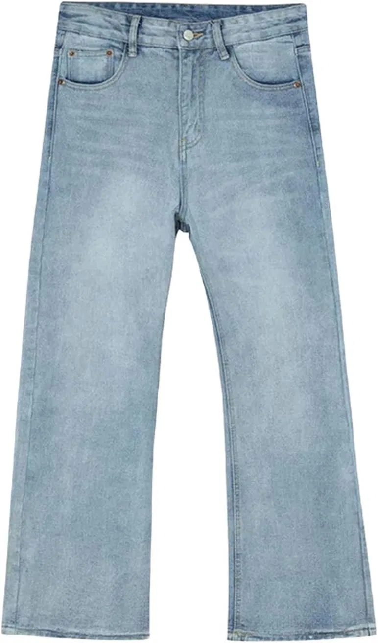 Джинсы Vintage High Street Hip Hop Small Flare, Light Blue