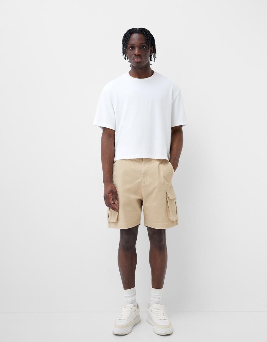 

Шорты-Бермуды cargo Bershka, желтый