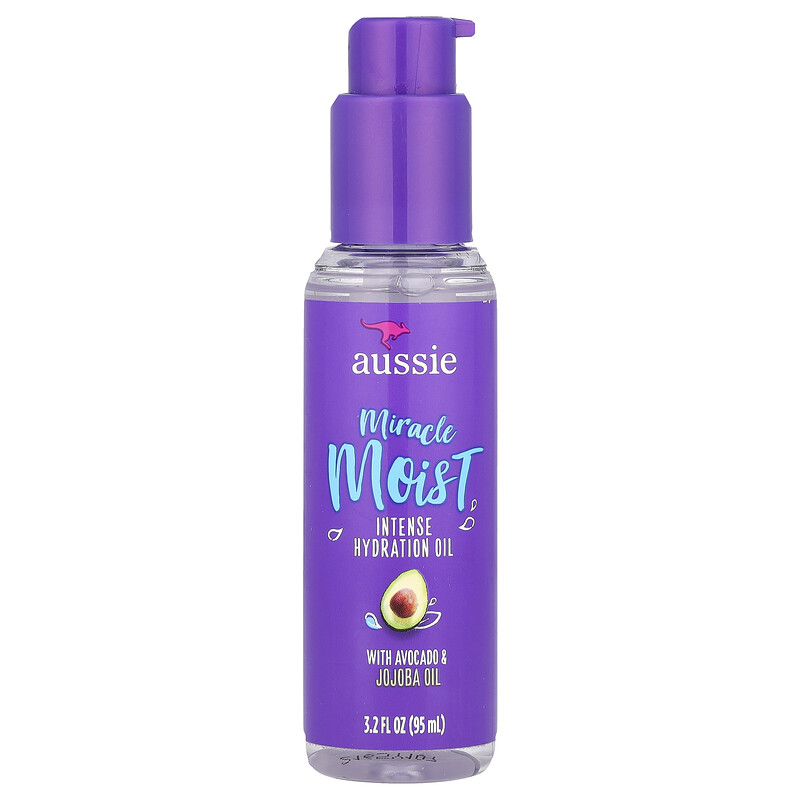 

Aussie, Miracle Moist, масло для интенсивного увлажнения с маслом авокадо и жожоба, 95 мл (3,2 жидк. унц.)