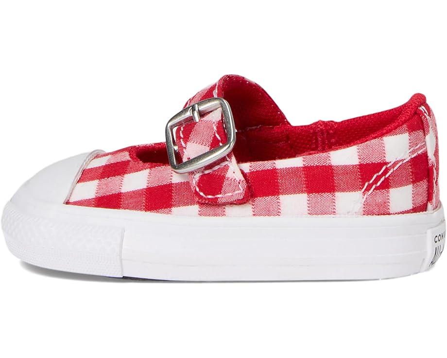 Детские балетки Converse Chuck Taylor All Star Dainty Mary Jane Checkered Easy On (Infant/Toddler) Converse Kids, Red/Vintage White/White — фото 4