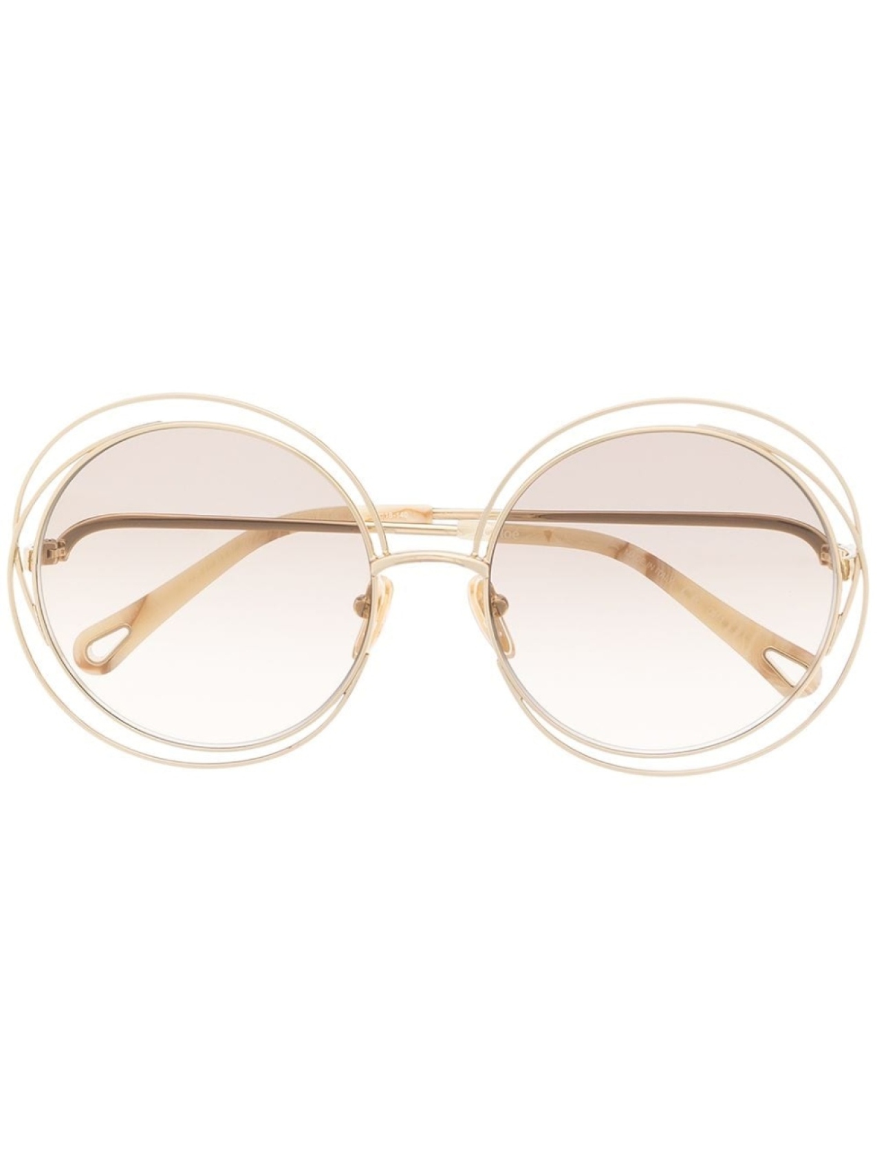 

Chloé Eyewear солнцезащитные очки в массивной оправе, золотистый