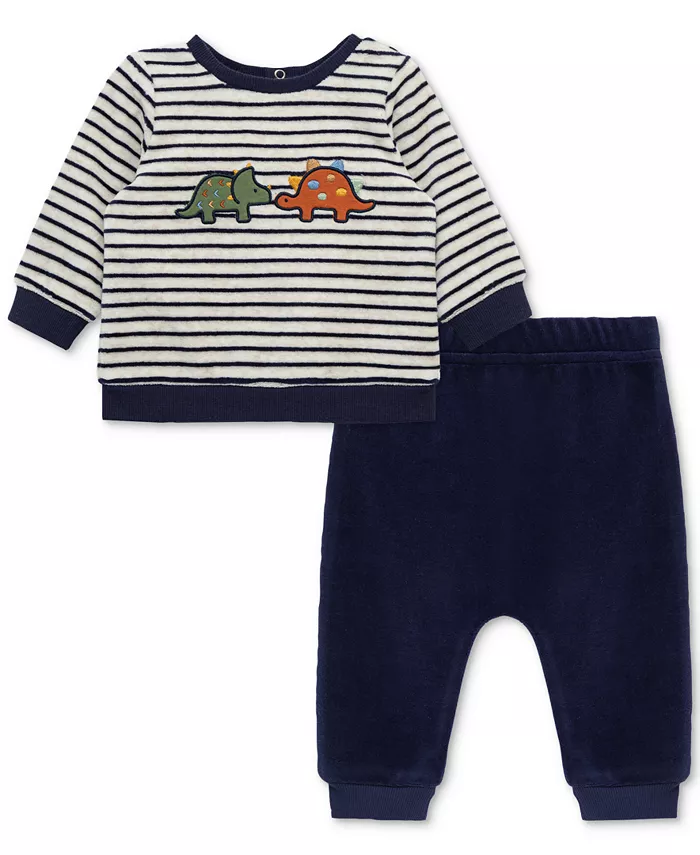 

Детский комплект для мальчиков Dino Striped Velour, топ и штаны, 2 предмета Little Me