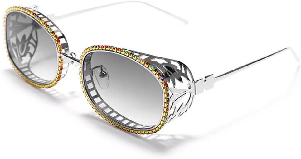 

Винтажные овальные солнцезащитные очки с бриллиантами для мужчин и женщин, овальные, с кристаллами, для защиты глаз, в стиле панк, с защитой от УФ-излучения UV400 generic, 4
