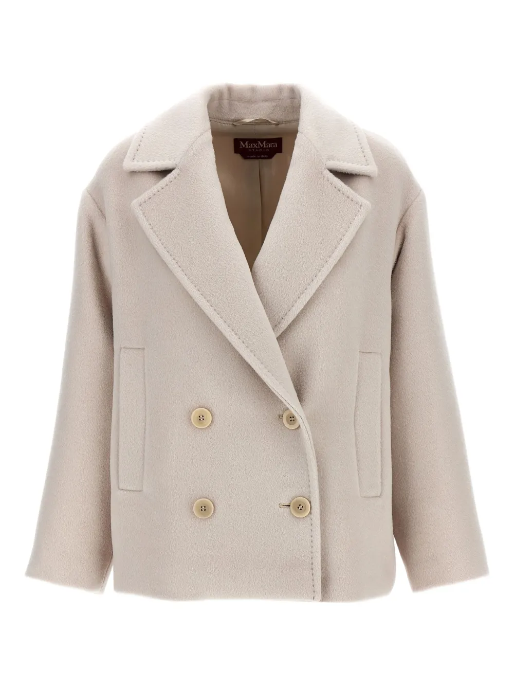 

Двубортное пальто из смесовой шерсти альпаки MAX MARA, нейтральный