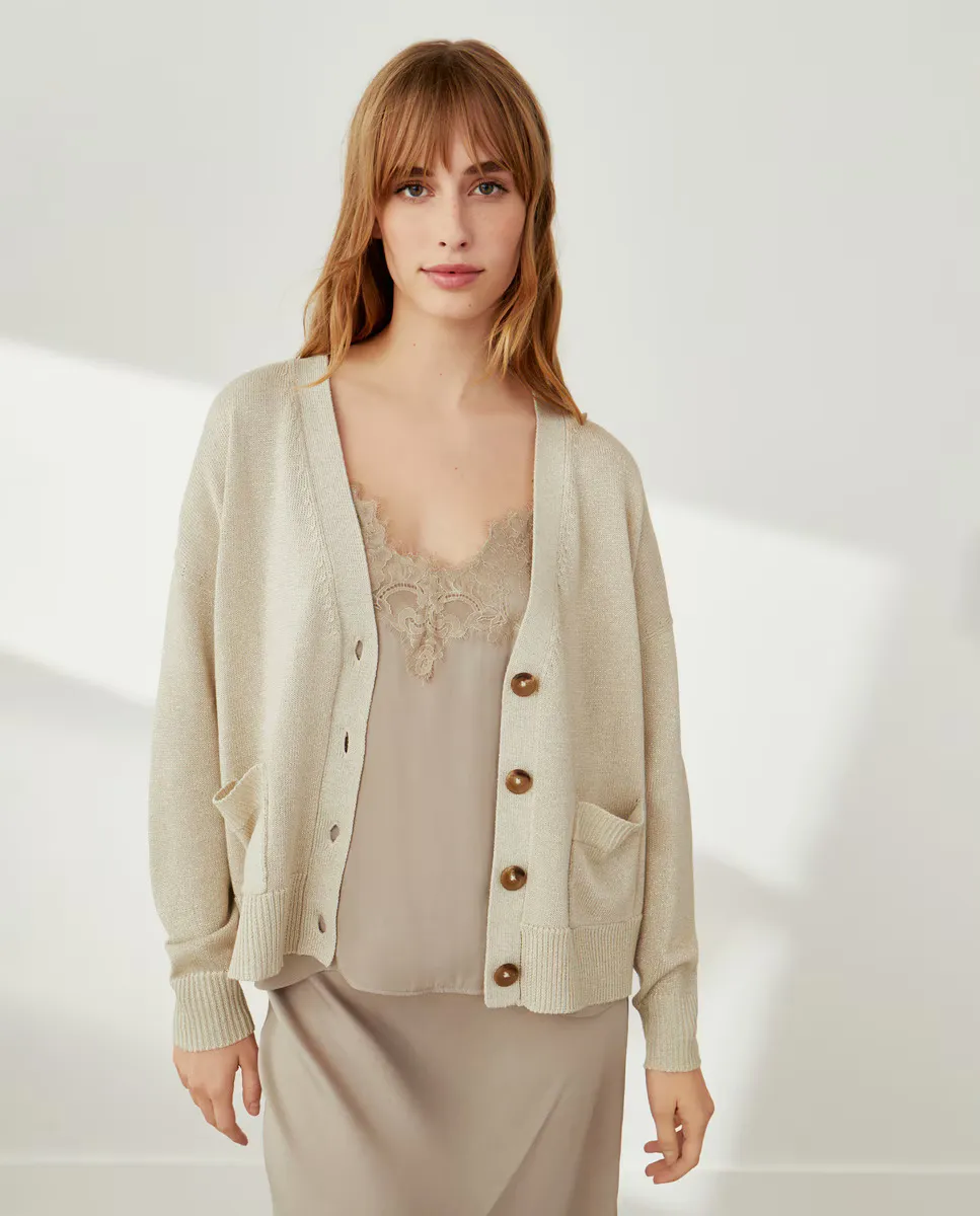 

Женская куртка жемчужного плетения Southern Cotton, цвет Visón claro