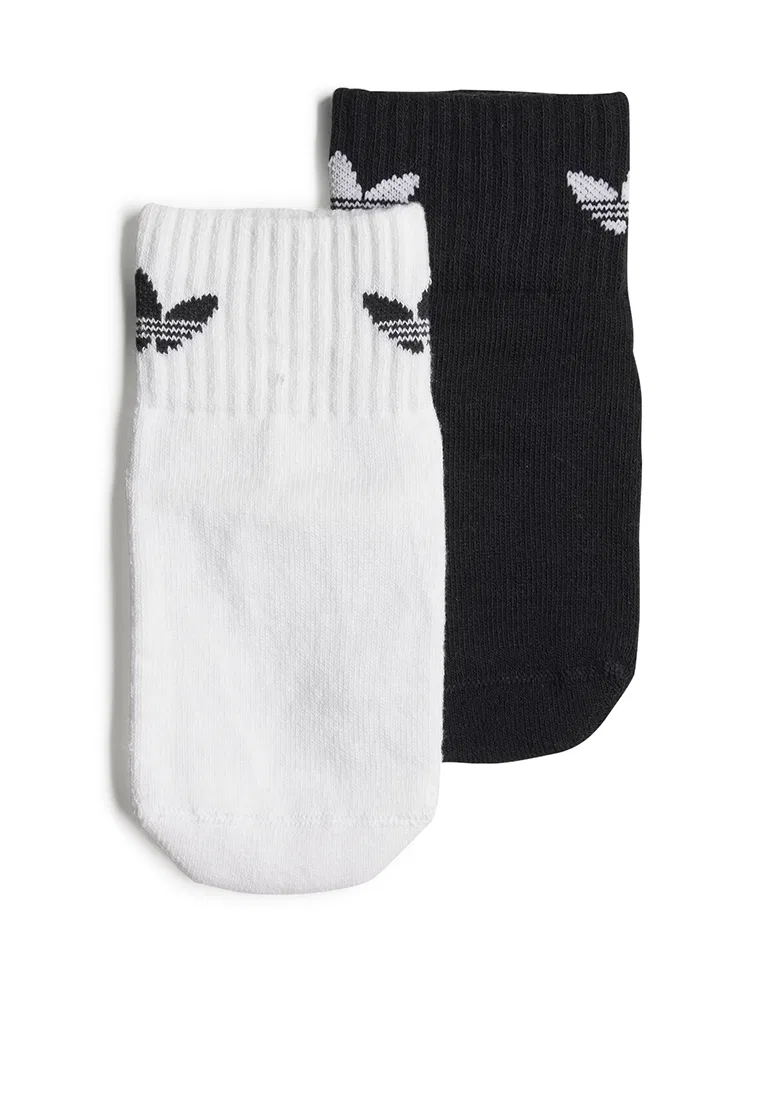 Носки детские нескользящие, 2 пары Adidas, белый/черный
