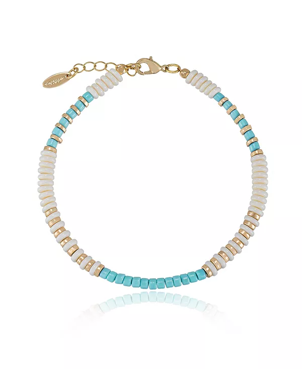 

Браслет на лодыжку Ocean Tide с позолотой 18 карат Ettika, turquoise