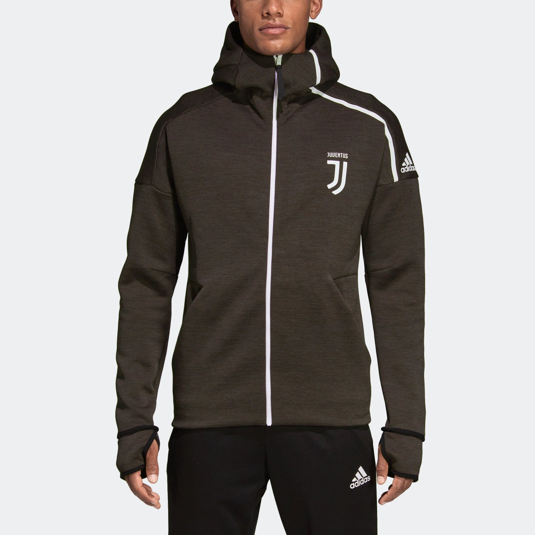 Куртка adidas Juve Zne Hd Fr Logo DS8856, черный — фото 3
