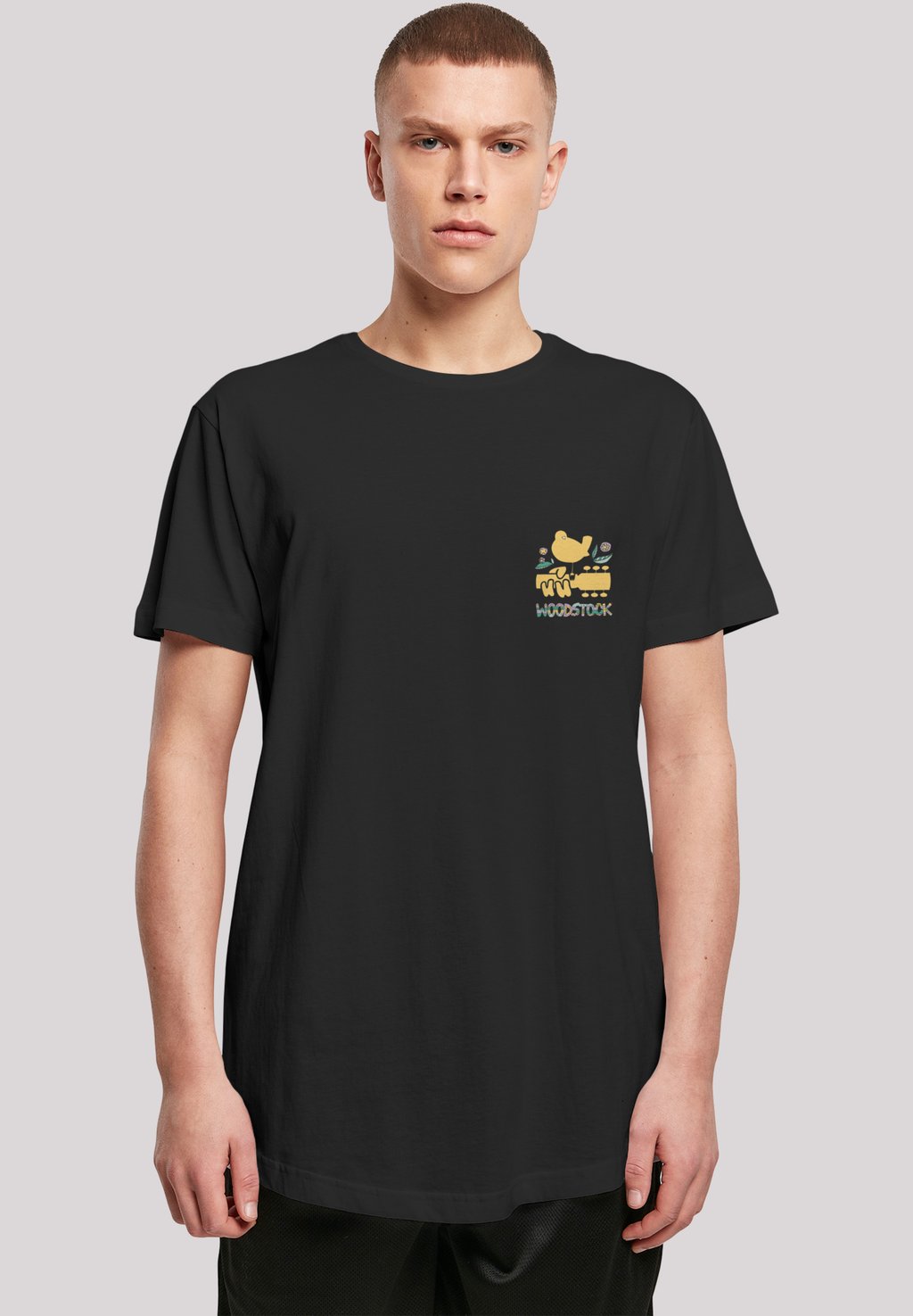 

Футболка с принтом WOODSTOCK BRUST LOGO F4NT4STIC, черный