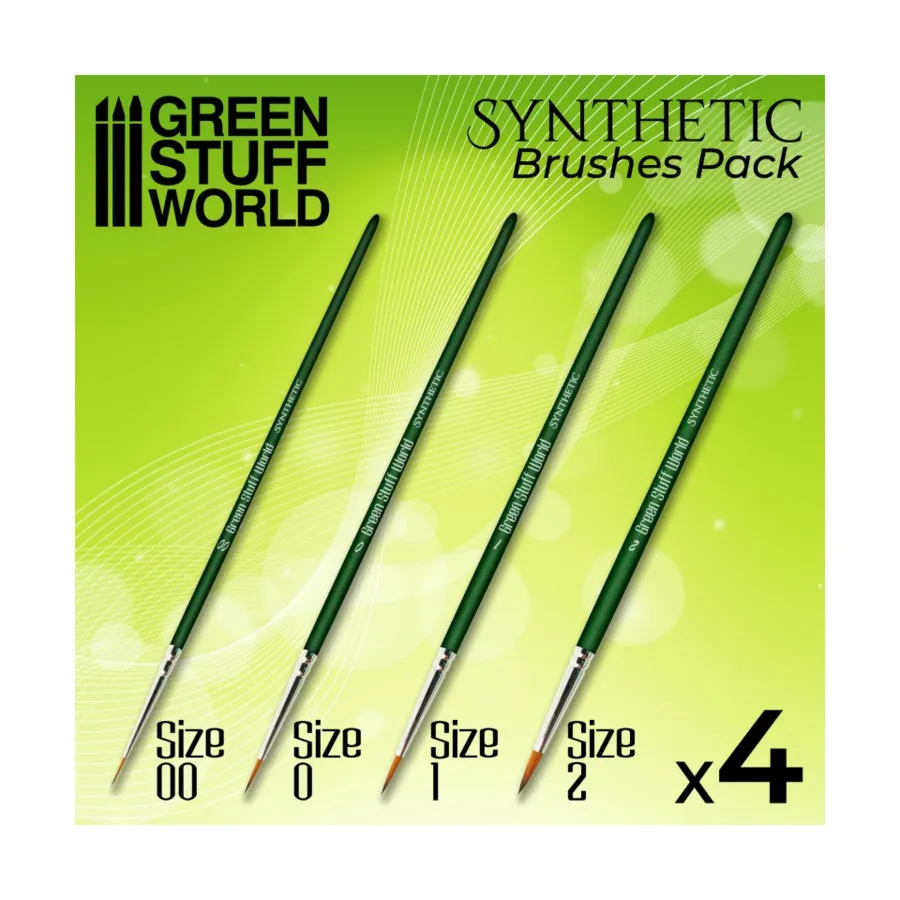 

Набор синтетических кистей Green Series, 4 шт., Tools - Brushes & Shapers (Green Stuff World)