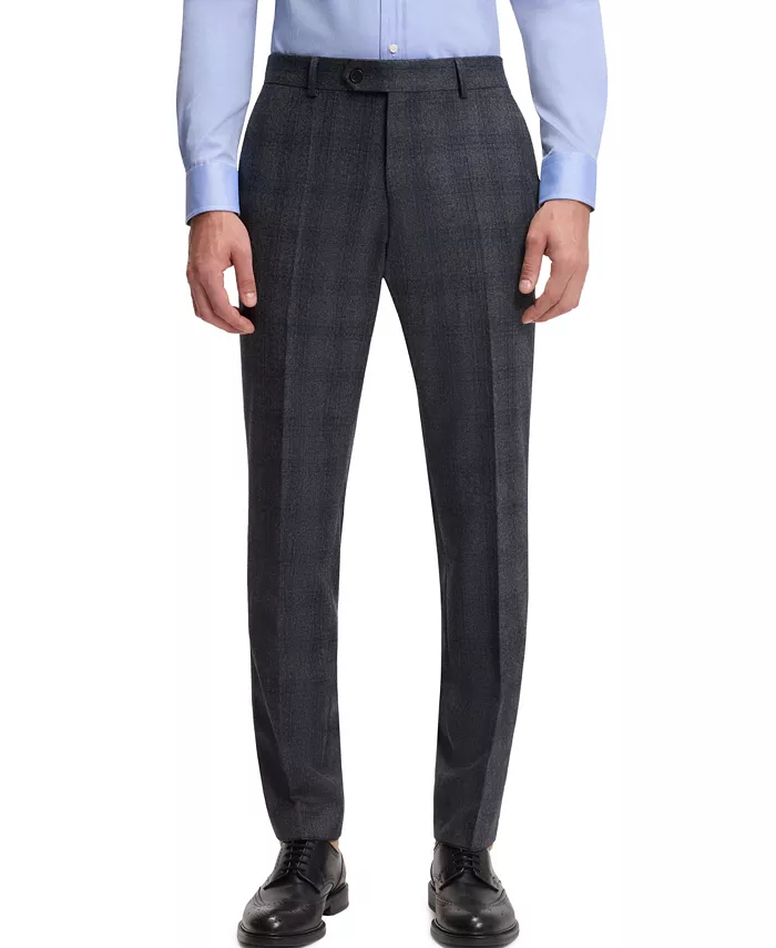 

Мужские брюки BECKHAM x BOSS в клетку из шерсти Slim-Fit Hugo Boss, серый