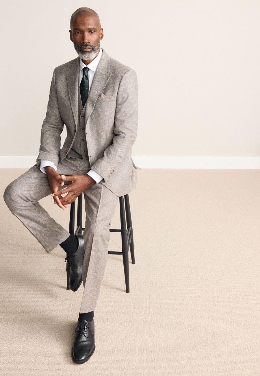 Куртка Next REGULAR FIT SIGNATURE MARZOTTO CHECK , Neutral/Beige — фото 4