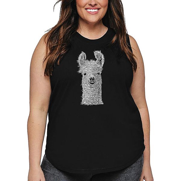 

Футболка с принтом для женщин plus size - llama La Pop Art, Black, Черный, Футболка с принтом для женщин plus size - llama La Pop Art, Black