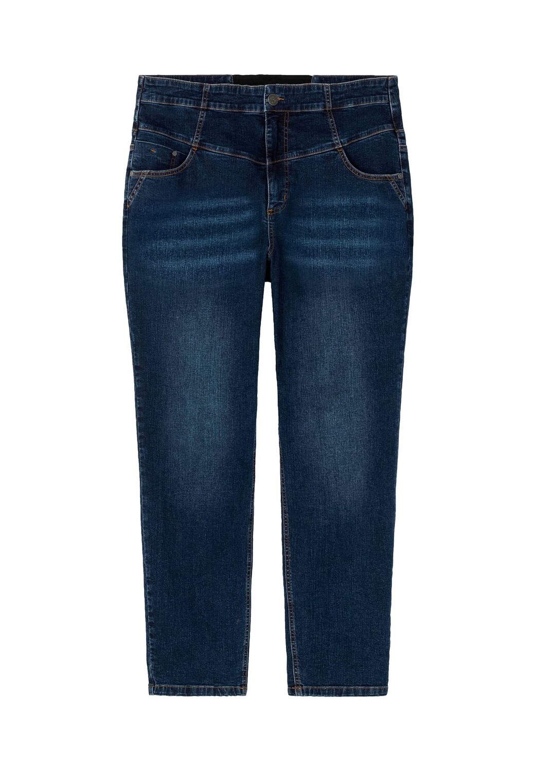 

Узкие джинсы с широким поясом с завышенной талией sheego, цвет Dark Blue Denim