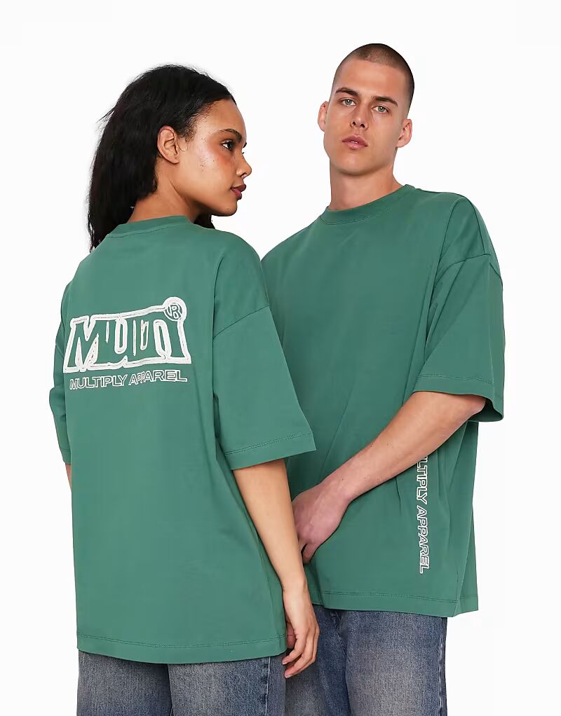 

Футболка оверсайз Multiply Apparel Edge зеленого цвета