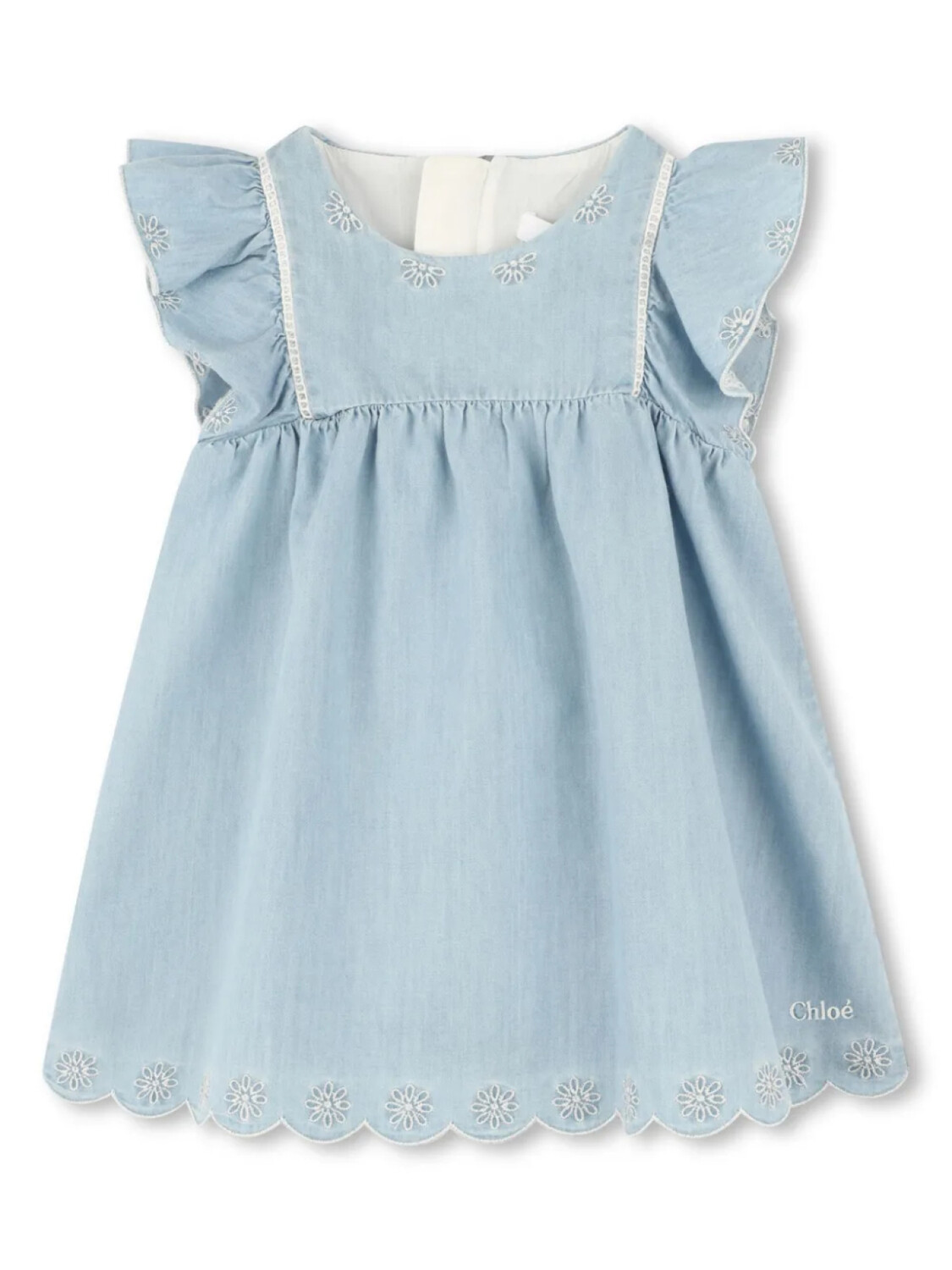 

Chloé Kids комплект из джинсового платья и шапки, синий