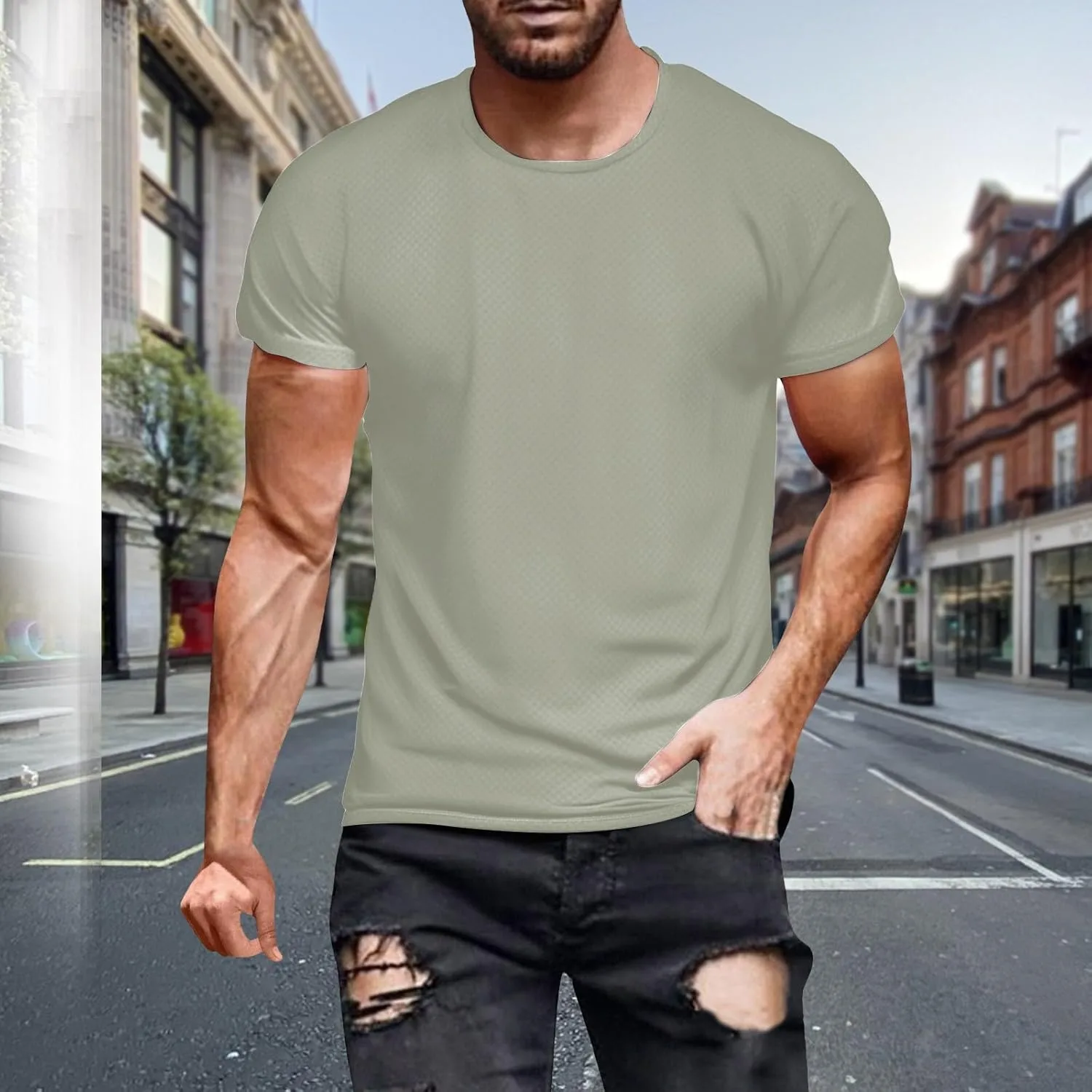 Футболка мужская Compression Shirts Mesh Dry Fit Moisture Wicking — фото 2