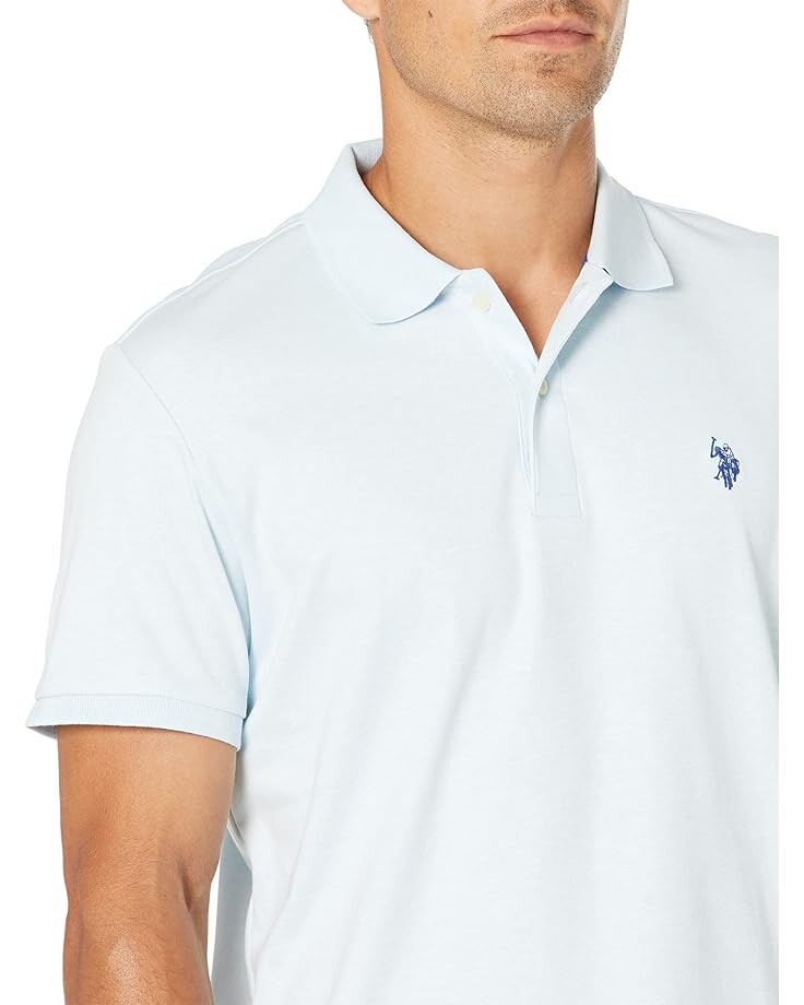 Поло U.S. POLO ASSN. Solid Interlock Polo, голубой вереск Тахо — фото 3