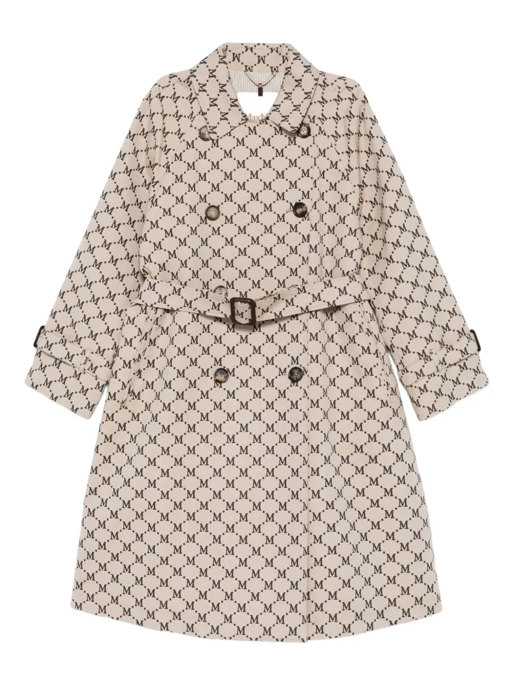 

Двубортный тренч с монограммой MAX MARA, нейтральный