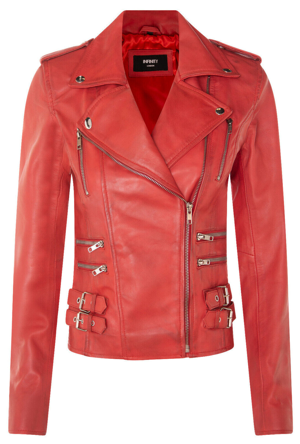 

Кожаная байкерская куртка brando loddon Infinity Leather, красный