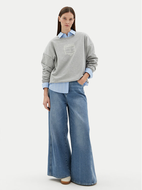 Толстовка обычного кроя WW0WW44633 Tommy Hilfiger, серый — фото 2