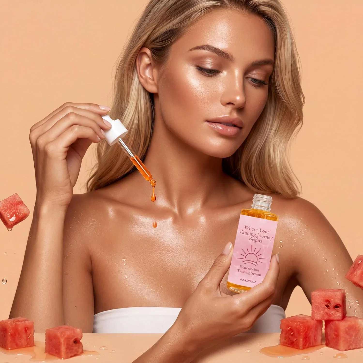 Сыворотка-автозагар Watermelon Tanning Serum для лица и тела, 60 мл Rubu22A — фото 4
