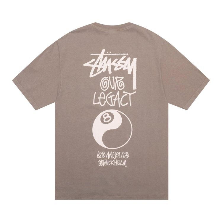 Футболка Stussy x Our Legacy Work Shop 8 Ball Yin Yang Tee Taupe, коричневый — фото 2
