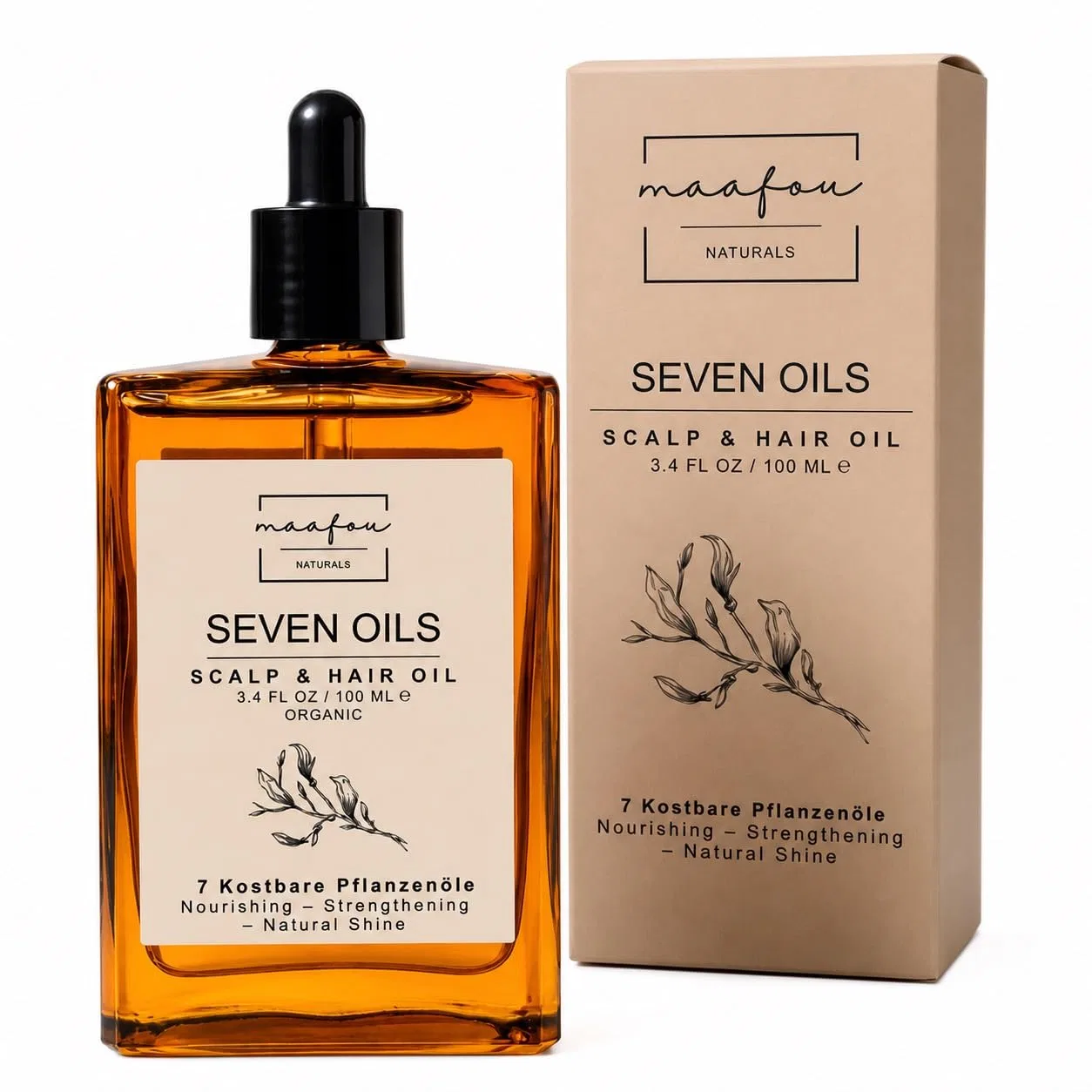 Универсальное масло для волос и бороды SEVEN OILS от Naturals. Maafou