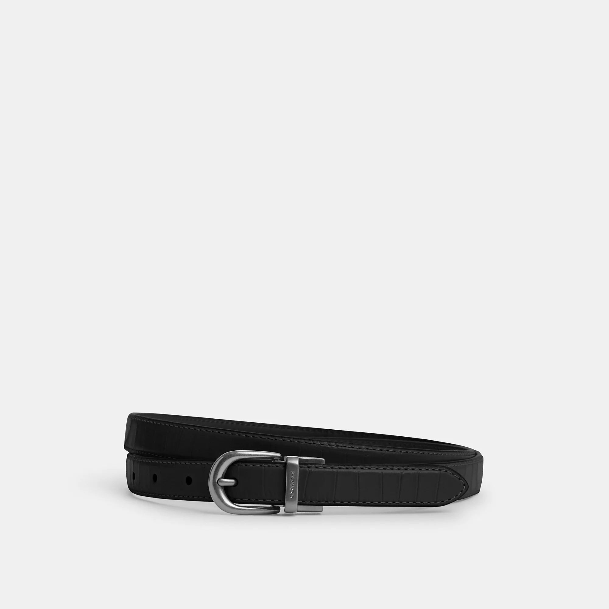 

Ремень Coach Outlet Classic Buckle Cut To Size, двусторонний, 18 мм, серебряный/черный