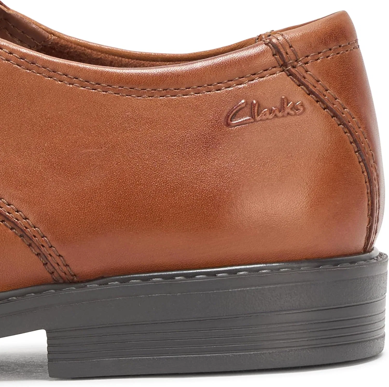Туфли Clarks Herren Cosgrove Cap Oxford, Dark Tan Leather — фото 4