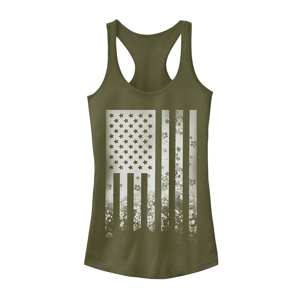 

Юниорская майка Fifth Sun American Flag с цветочным принтом Ideal Racerback, зеленый