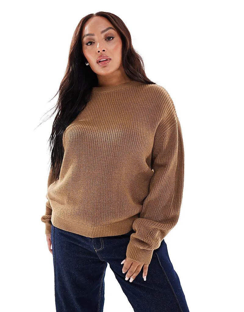 

Джемпер New Look Curve бежевого цвета с отделкой New Look Plus