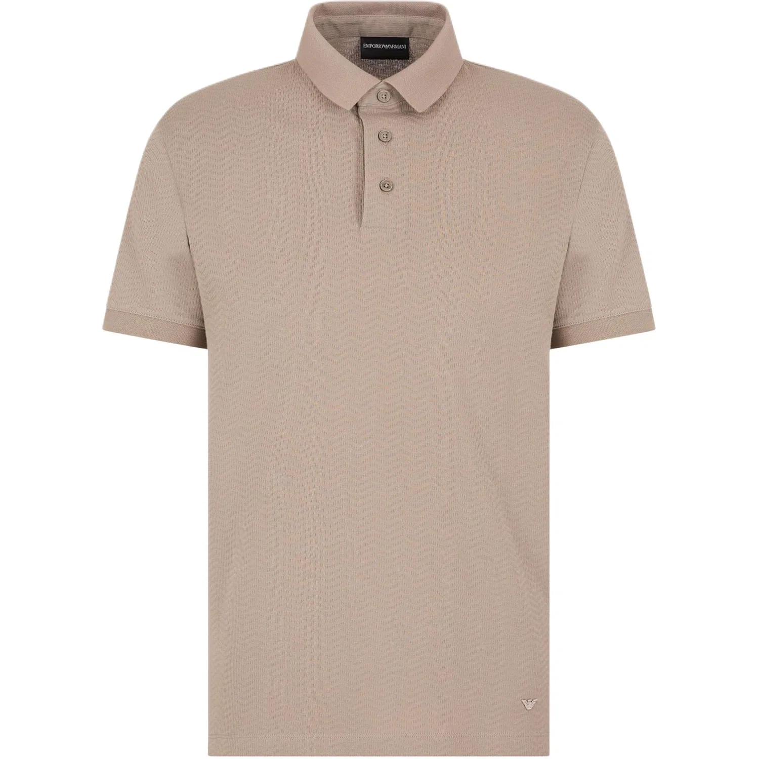 Поло с жаккардовым узором с коротким рукавом EMPORIO ARMANI, Khaki