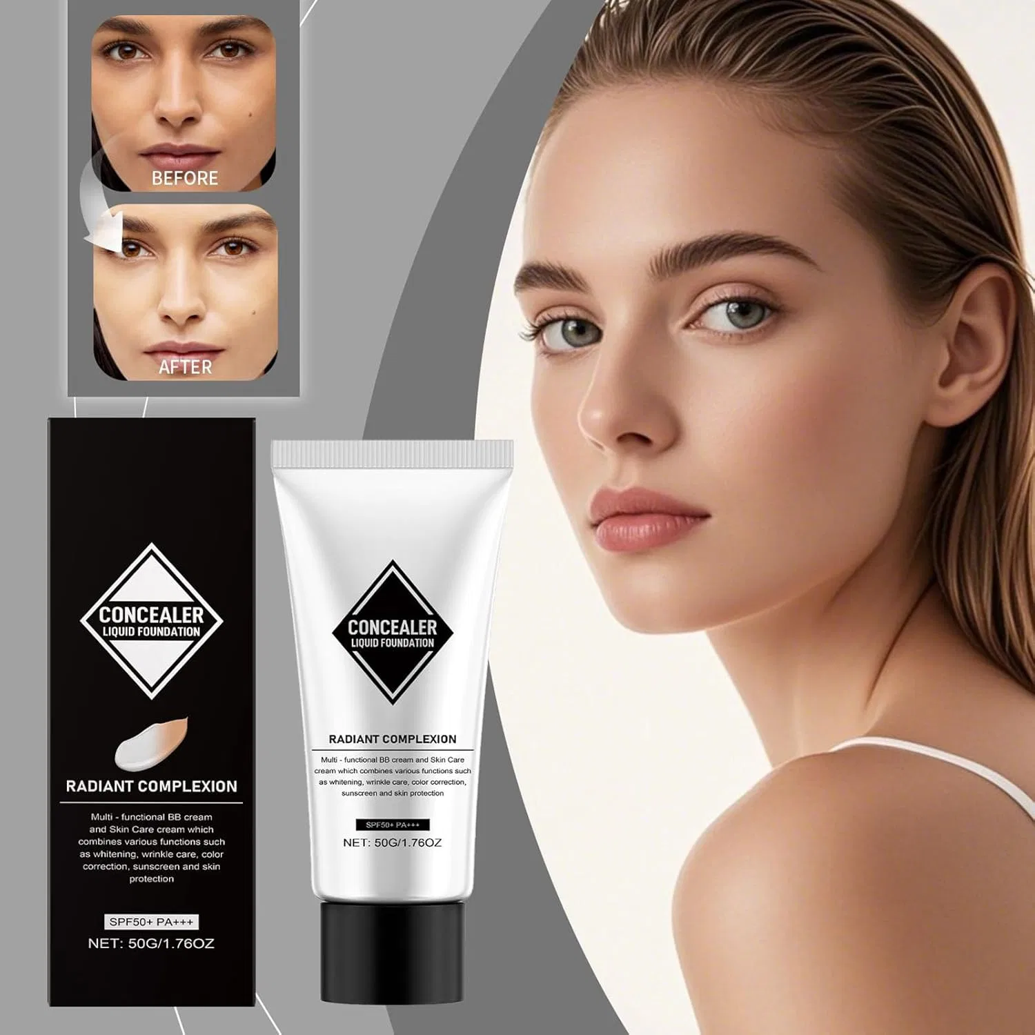 Тональная основа с полным покрытием и SPF 50+ Generisch — фото 3