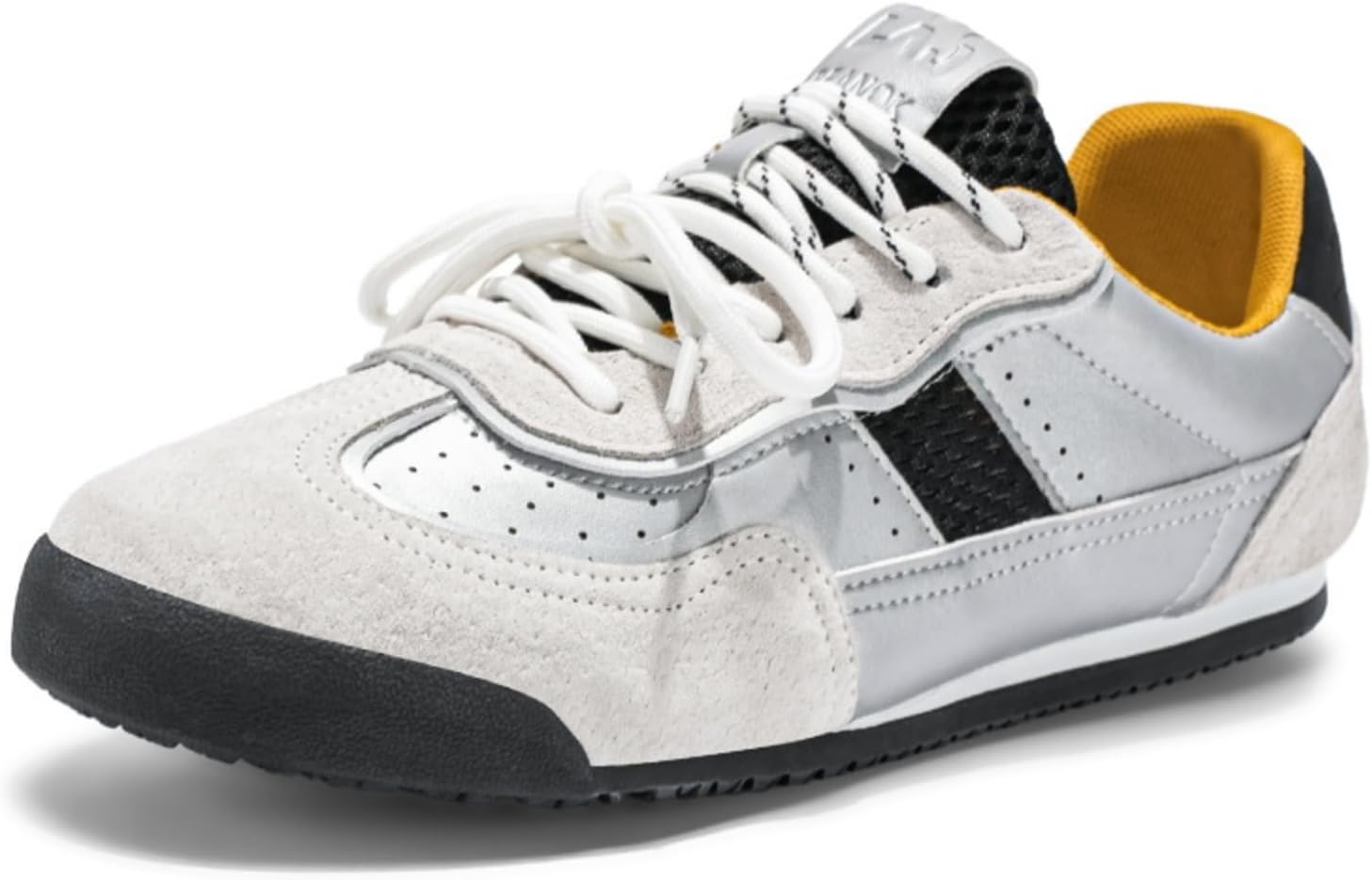 

Мужские белые и серебряные ретро-кроссовки повседневного стиля, винтажные- стильные туфли с кружевкой и вверх с дышащим дизайном, идеально подходят для повседневных и модных нарядов Aokisx